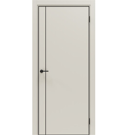 Дверь межкомнатная Порта-50.11 4AB ПЭТ, Keramik Valse в комплекте с врезанной черной магнитной защелкой, глухая, кромка алюминиевая черная матовая, каркасно-щитовая