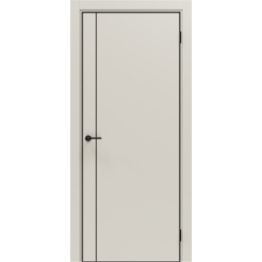 Дверь межкомнатная Порта-50.11 4AB ПЭТ, Keramik Valse в комплекте с врезанной черной магнитной защелкой, глухая, кромка алюминиевая черная матовая, каркасно-щитовая