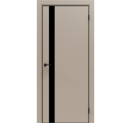 Дверь межкомнатная Порта-51 4AB Эксимер(ПЭТ) Keramik Beige, глухая, кромка алюминиевая черная, каркасно-щитовая