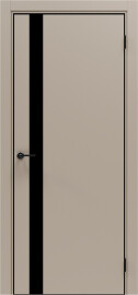 Дверь межкомнатная Порта-51 4AB ПЭТ Keramik Beige, глухая, кромка алюминиевая черная, каркасно-щитовая