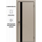 Дверь межкомнатная Порта-51 4AB ПЭТ, Keramik Beige в комплекте с врезанной черной магнитной защелкой, глухая, кромка алюминиевая черная матовая, каркасно-щитовая
