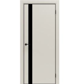Дверь межкомнатная Порта-51 4AB ПЭТ, Keramik Valse в комплекте с врезанной черной магнитной защелкой, глухая, кромка алюминиевая черная матовая, каркасно-щитовая