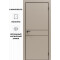 Дверь межкомнатная Порта-52 4AB ПЭТ, Keramik Beige в комплекте с врезанной черной магнитной защелкой, глухая, кромка алюминиевая черная матовая, каркасно-щитовая