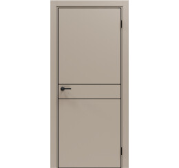 Дверь межкомнатная Порта-52 4AB Эксимер(ПЭТ) Keramik Beige, глухая, кромка алюминиевая черная, каркасно-щитовая