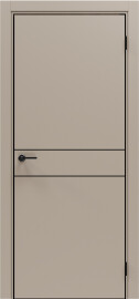 Дверь межкомнатная Порта-52 4AB Эксимер(ПЭТ) Keramik Beige, глухая, кромка алюминиевая черная, каркасно-щитовая