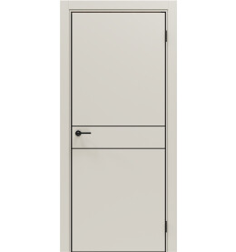 Дверь межкомнатная Порта-52 4AB ПЭТ, Keramik Valse в комплекте с врезанной черной магнитной защелкой, глухая, кромка алюминиевая черная матовая, каркасно-щитовая