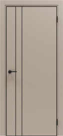 Дверь межкомнатная Порта-58 4AB Эксимер(ПЭТ) Keramik Beige, глухая, кромка алюминиевая черная, каркасно-щитовая