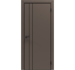 Дверь межкомнатная Порта-58 4AB Эксимер(ПЭТ) Keramik Brown, глухая, кромка алюминиевая черная, каркасно-щитовая