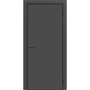 Дверь межкомнатная Порта-50 4AB ПЭТ, Shellac Graphite в комплекте с врезанной черной магнитной защелкой, глухая, кромка алюминиевая черная матовая, каркасно-щитовая