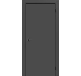 Дверь межкомнатная Порта-50 4AB FlexEmal(PET) Shellac Graphite, глухая, кромка алюминиевая черная, каркасно-щитовая