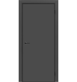 Дверь межкомнатная Порта-50 4AB ПЭТ, Shellac Graphite в комплекте с врезанной черной магнитной защелкой, глухая, кромка алюминиевая черная матовая, каркасно-щитовая