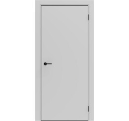 Дверь межкомнатная Порта-50 4AB FlexEmal(PET) Shellac Grey, глухая, кромка алюминиевая черная, каркасно-щитовая