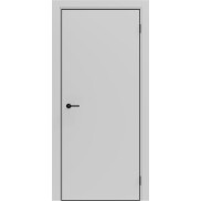 Дверь межкомнатная Порта-50 4AB ПЭТ, Shellac Grey в комплекте с врезанной черной магнитной защелкой, глухая, кромка алюминиевая черная матовая, каркасно-щитовая