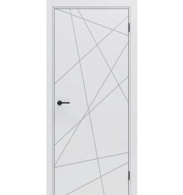 Дверь межкомнатная Порта ПТА-15 B ПЭТ, Shellac White в комплекте с врезанной черной магнитной защелкой, глухая, каркасно-щитовая