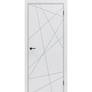 Дверь межкомнатная Порта ПТА-15 B ПЭТ, Shellac White в комплекте с врезанной черной магнитной защелкой, глухая, каркасно-щитовая