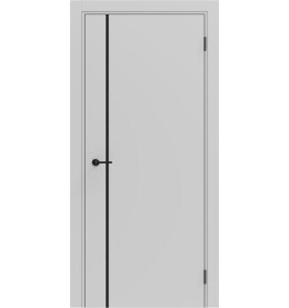 Дверь межкомнатная Порта ПТА-50.11 B ПЭТ, Shellac Grey в комплекте с врезанной черной магнитной защелкой, глухая, каркасно-щитовая