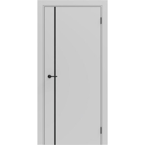 Дверь межкомнатная Порта ПТА-50.11 B ПЭТ, Shellac Grey в комплекте с врезанной черной магнитной защелкой, глухая, каркасно-щитовая