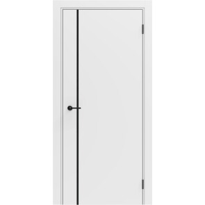 Дверь межкомнатная Порта ПТА-50.11 B ПЭТ, Shellac White в комплекте с врезанной черной магнитной защелкой, глухая, каркасно-щитовая