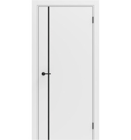 Дверь межкомнатная Порта ПТА-50.11 B ПЭТ, Shellac White в комплекте с врезанной черной магнитной защелкой, глухая, каркасно-щитовая
