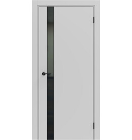Дверь межкомнатная Порта ПТА-51 B ПЭТ, Shellac Grey в комплекте с врезанной черной магнитной защелкой, глухая, каркасно-щитовая
