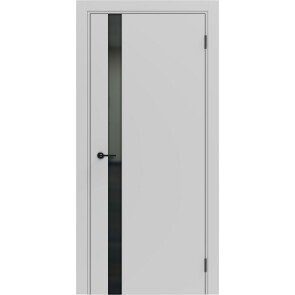 Дверь межкомнатная Порта ПТА-51 B ПЭТ, Shellac Grey в комплекте с врезанной черной магнитной защелкой, глухая, каркасно-щитовая