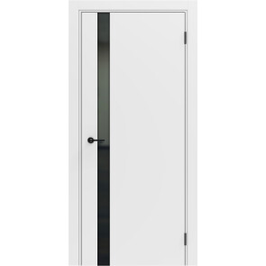 Дверь межкомнатная Порта ПТА-51 B ПЭТ, Shellac White в комплекте с врезанной черной магнитной защелкой, глухая, каркасно-щитовая