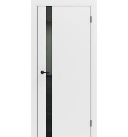 Дверь межкомнатная Порта ПТА-51 B ПЭТ, Shellac White в комплекте с врезанной черной магнитной защелкой, глухая, каркасно-щитовая