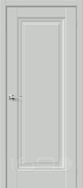 Дверь межкомнатная Прима-0 ПЭТ Grey Silk, глухая, без кромки, царговая