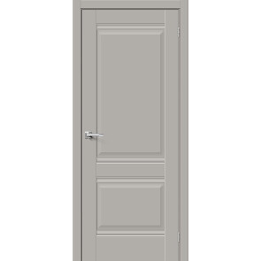 Дверь межкомнатная Прима-2 ПЭТ Grey Silk, глухая, царговая