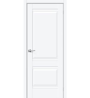 Дверь межкомнатная Прима-2 ПЭТ White Silk, глухая, без кромки, царговая