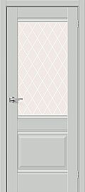 Дверь межкомнатная "Прима-3" Grey Silk остекление White Сrystal