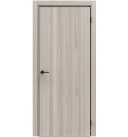 Дверь межкомнатная Порта-50 4AB Полипропилен, Alpik Oak в комплекте с врезанной черной магнитной защелкой, глухая, кромка алюминиевая черная матовая, каркасно-щитовая