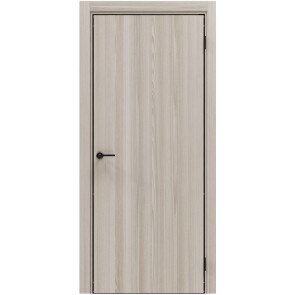 Дверь межкомнатная Порта-50 4AB Полипропилен, Alpik Oak в комплекте с врезанной черной магнитной защелкой, глухая, кромка алюминиевая черная матовая, каркасно-щитовая