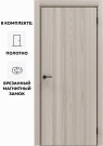 Дверь межкомнатная Порта-50 4AB Полипропилен, Alpik Oak в комплекте с врезанной черной магнитной защелкой, глухая, кромка алюминиевая черная матовая, каркасно-щитовая