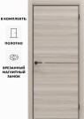 Дверь межкомнатная Порта-50.1 4AB Полипропилен, Alpik Oak в комплекте с врезанной черной магнитной защелкой, глухая, кромка алюминиевая черная матовая, каркасно-щитовая