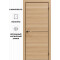 Дверь межкомнатная Порта-50.1 4AB Полипропилен, Natural Oak в комплекте с врезанной черной магнитной защелкой, глухая, кромка алюминиевая черная матовая, каркасно-щитовая