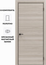 Дверь межкомнатная Порта-50G 4AB Полипропилен, Alpik Oak в комплекте с врезанной черной магнитной защелкой, глухая, кромка алюминиевая черная матовая, каркасно-щитовая