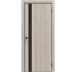 Дверь межкомнатная Порта-51 4AB Полипропилен Alpik Oak, глухая, декор black star, кромка алюминиевая черная, каркасно-щитовая