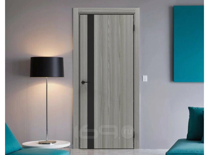 ДПГ ПП Порта-51 4AB Grey Oak Black Star 230*90, кромка-алюминиевая черная матовая