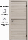 Дверь межкомнатная Порта-52 4AB Полипропилен, Alpik Oak в комплекте с врезанной черной магнитной защелкой, глухая, кромка алюминиевая черная матовая, каркасно-щитовая