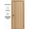 Дверь межкомнатная Порта-58 4AB Полипропилен, Natural Oak в комплекте с врезанной черной магнитной защелкой, глухая, кромка алюминиевая черная матовая, каркасно-щитовая