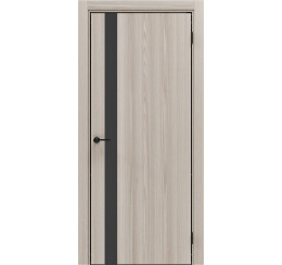 Дверь межкомнатная Порта-51 4AB Полипропилен Alpik Oak, глухая, декор black star, кромка алюминиевая черная, каркасно-щитовая