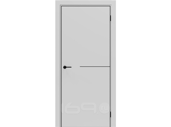 Дверь межкомнатная Порта-50.1 B Полипропилен, Nardo Grey в комплекте с врезанной черной магнитной защелкой, глухая, каркасно-щитовая