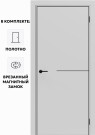 Дверь межкомнатная Порта-50.1 B Полипропилен, Nardo Grey в комплекте с врезанной черной магнитной защелкой, глухая, каркасно-щитовая