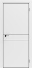Дверь межкомнатная Порта-52 4AB высота 220 Полипропилен, Alaska в комплекте с врезанной черной магнитной защелкой, глухая, кромка алюминиевая черная матовая, каркасно-щитовая