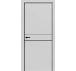Дверь межкомнатная Порта-52 4AB Полипропилен Nardo Grey, глухая, кромка алюминиевая черная, каркасно-щитовая