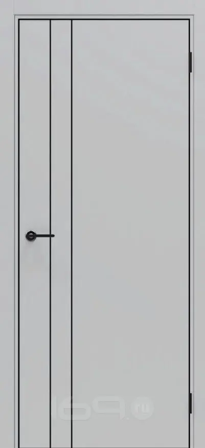 ДверьмежкомнатнаяПорта-584ABПолипропиленNardoGrey,глухая,кромкаалюминиеваячерная,каркасно-щитовая