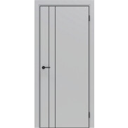 Дверь межкомнатная Порта-58 4AB высота 230 Полипропилен Nardo Grey, глухая, кромка алюминиевая черная матовая, каркасно-щитовая