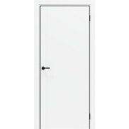Дверь межкомнатная Порта-50 4AB Полипропилен, Alaska в комплекте с врезанной черной магнитной защелкой, глухая, кромка алюминиевая черная матовая, каркасно-щитовая