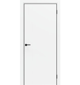 Дверь межкомнатная Порта-50 4AB Полипропилен, Alaska в комплекте с врезанной черной магнитной защелкой, глухая, кромка алюминиевая черная матовая, каркасно-щитовая